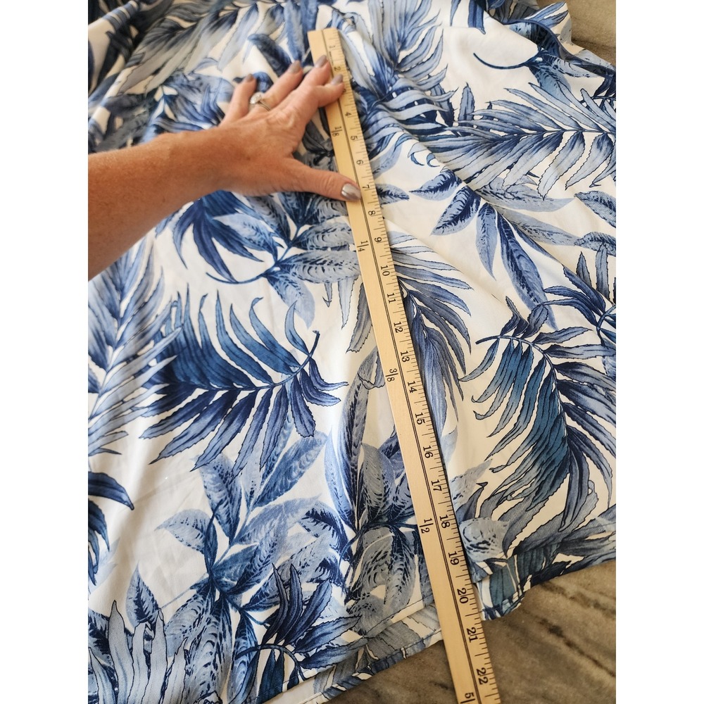 Harper Tyche Blue White Tropical Palm Leaf One Shoulder Maxi Dress Small - Picture 10 of 10